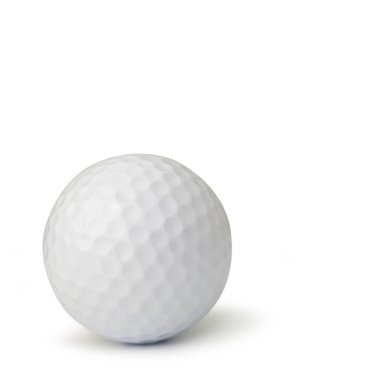 Beyaz arka plan üzerinde izole golf topu. (Bu kırpma yolu vardır)
