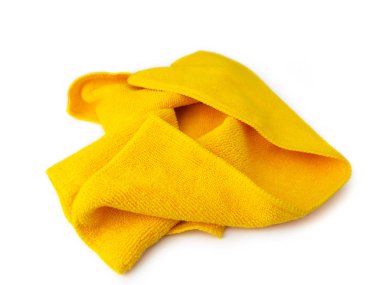 Mikrofiber Temizleme Bezi beyaz arkaplanda izole edildi.