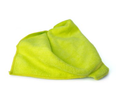 Mikrofiber Temizleme Bezi beyaz arkaplanda izole edildi. 