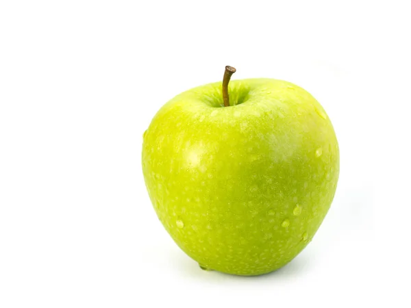 Zelené jablko ovoce na bílém pozadí. — Stock fotografie