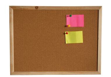 Kağıt Not mantar pano beyaz zemin üzerine suçu. (kırpma pat