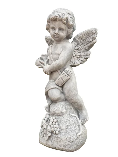 Cupidon sculpture sur fond blanc. (chemin de coupure ) — Photo