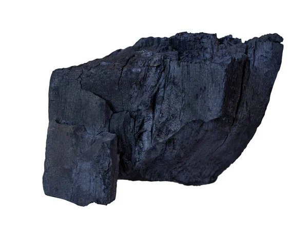 Raw black coal on white background. (clipping path) Stock Picture