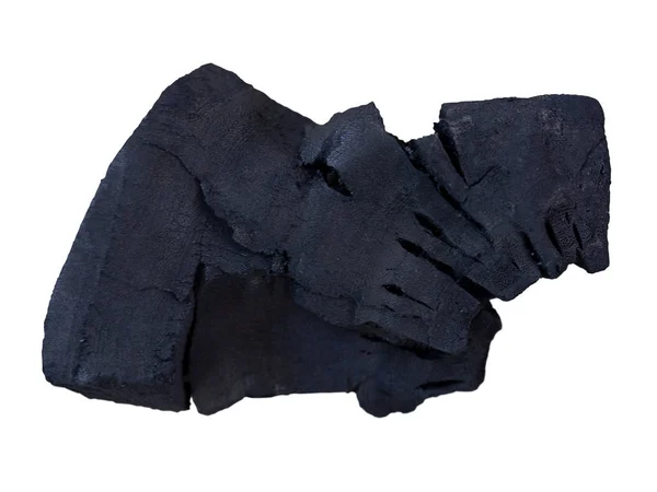 Raw black coal on white background. (clipping path) — Stock Photo, Image