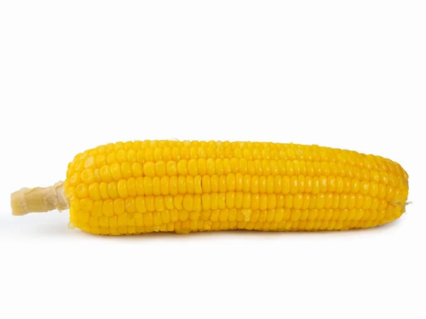 Close Świeża Kukurydza Izolowana Białym Tle — Zdjęcie stockowe