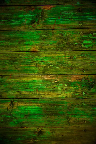Stare Malowane Zielone Drewniany Płot Tekstury Tła Brudny Retro Wieku — Zdjęcie stockowe