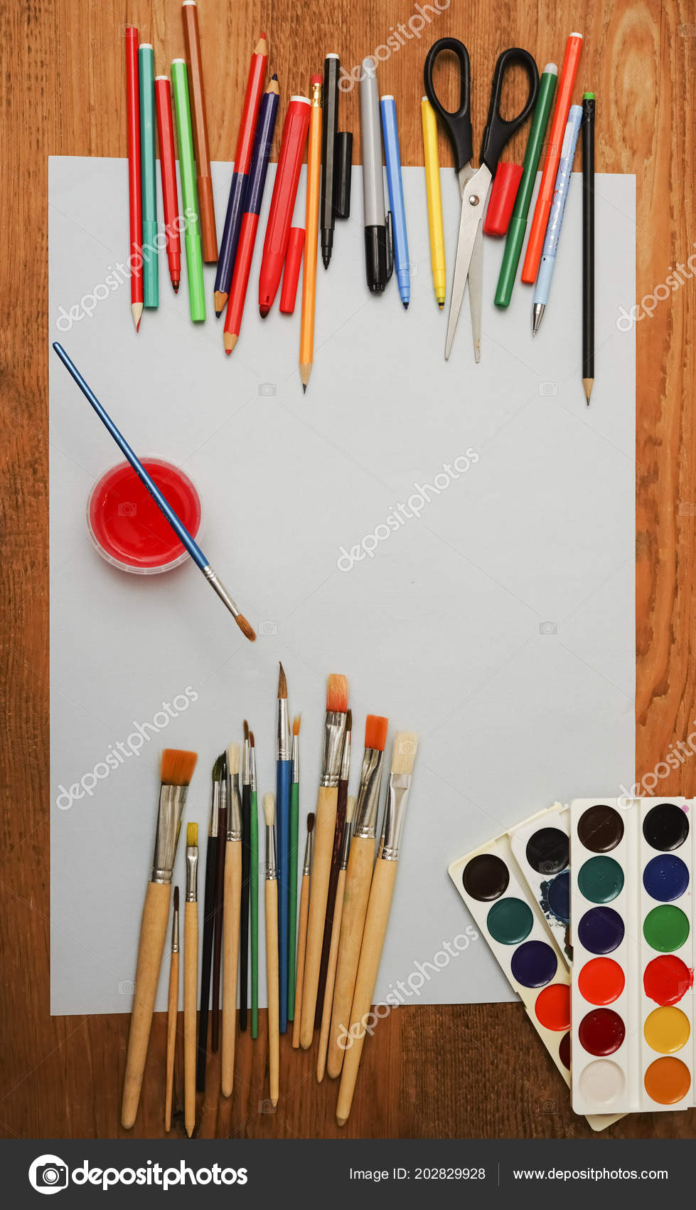 Artwork Workplace Creative Accessories Art Tools Painting Drawing Art  Supplies Stock Photo by ©borjomi88 202829928