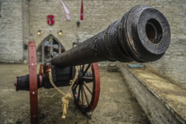 Antik Ortaçağ bronz top. görüntüsünü ortaçağ savaş topu.