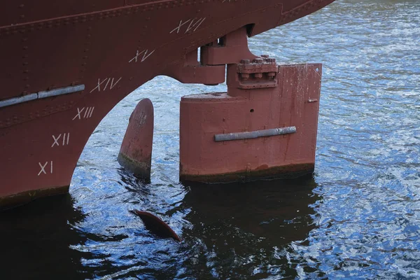 Ventilador Parte Trás Barco Hélice Navio Dentro Água — Fotografia de Stock