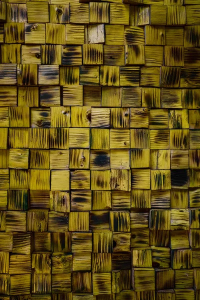 Yellow Background Painted Wooden Blocks — Stock Photo, Image