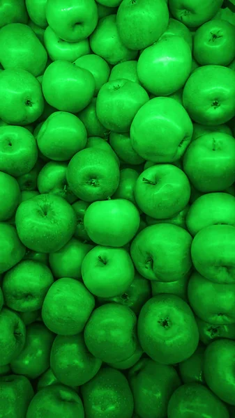 Fondo Manzanas Verdes Primer Plano — Foto de Stock