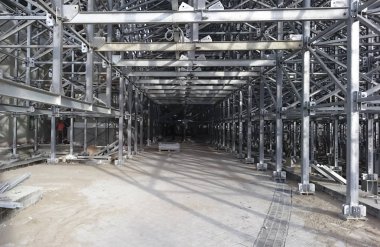 perspektif ev arka plan içinde boş yeni modern binası. Boş kopya alanı yazıt için.