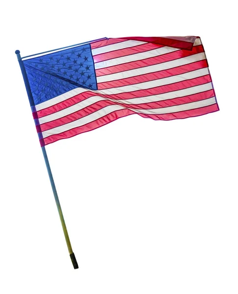 Usa Bandiera Americana Isolata Sfondo Bianco — Foto Stock
