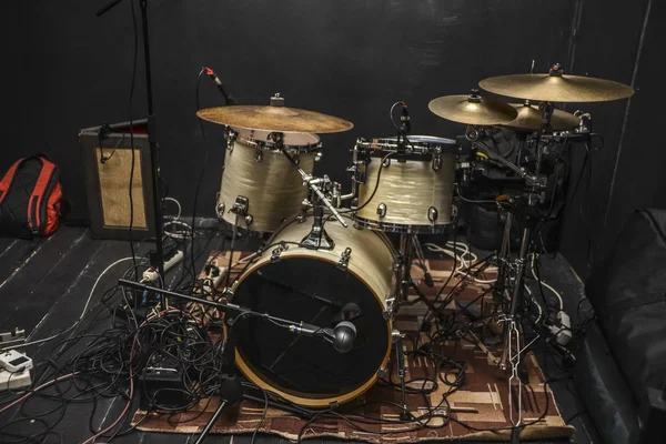 Drum Kit Live Muziek Achtergrond Rock Drum Set — Stockfoto