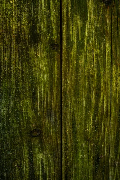 Afbeelding Van Groene Houten Vloer Achtergrond Oude Mossy Muur — Stockfoto