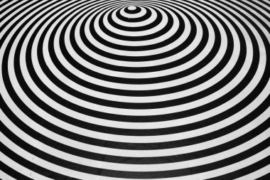 Siyah ve beyaz kaplama iç görünümü kapatın. Bir katedral çizilmiş geometrik şekillerle yerde