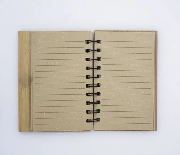 Bloc Notes Copybook Avec Spirale Métallique Sur Fond Neige Vue — Photo