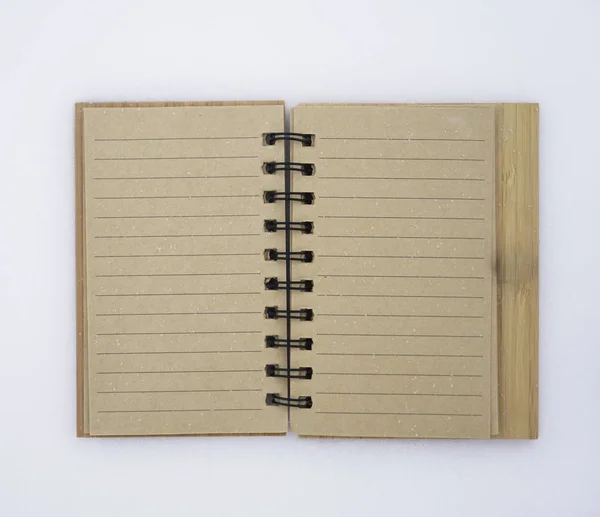 Bloc Notes Copybook Avec Spirale Métallique Sur Fond Neige Vue — Photo