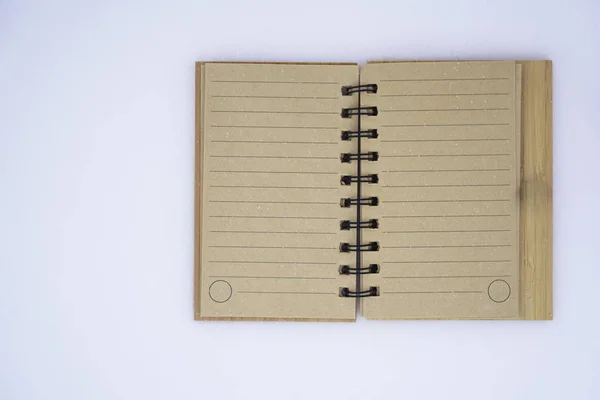 Bloc Notes Copybook Avec Spirale Métallique Sur Fond Neige Vue — Photo