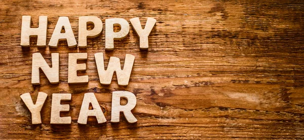 Karta Šťastný Nový Rok 2018 Dřevěný Stůl Pozadí Kopie Prázdný — Stock fotografie