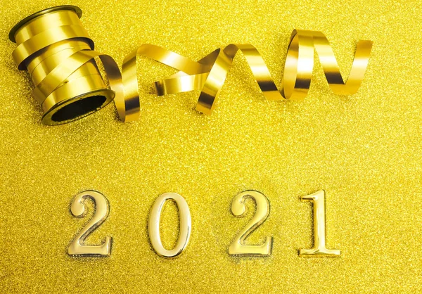 Imagem Dourada Texto Luxo 2021 Feliz Ano Novo Desenho Números — Fotografia de Stock