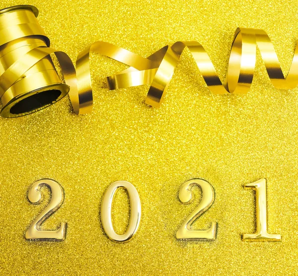 Golden Image Texto Lujo 2021 Feliz Año Nuevo Diseño Números —  Fotos de Stock