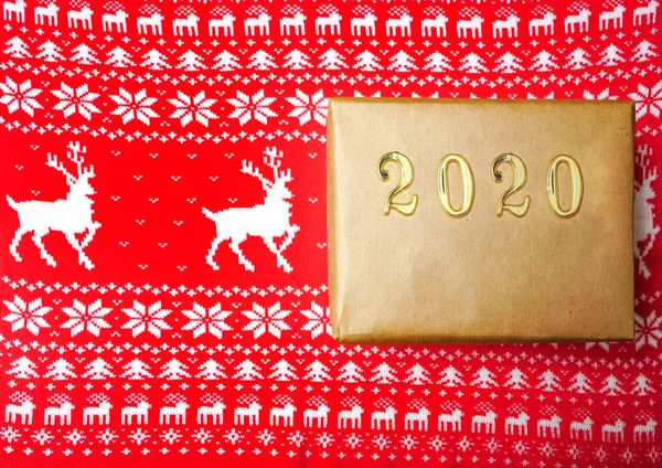 Christmas Gift Number 2020 Christmas Pattern — Stock Photo, Image