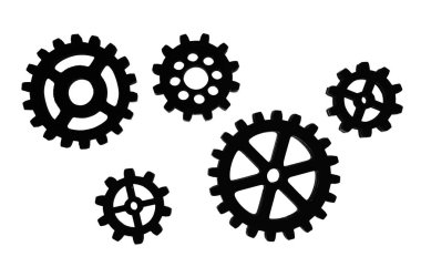 Beyaz arka plan üzerinde izole farklı ahşap çarkları.