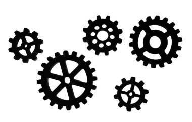 Beyaz arka plan üzerinde izole farklı ahşap çarkları.