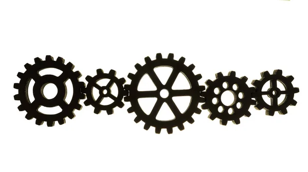 Different Cog Wheels Isolated White Background — Stock Photo, Image