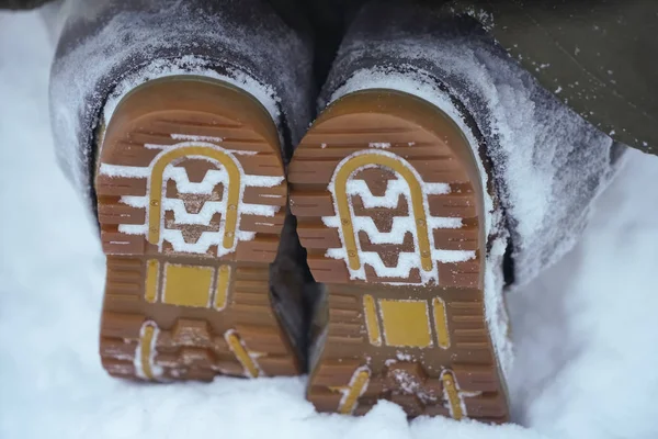 Winter Male Shoe Soles Winter Time Season — Stockfoto