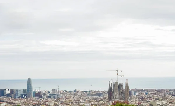 Вид Місто Барселона Середземне Море — стокове фото