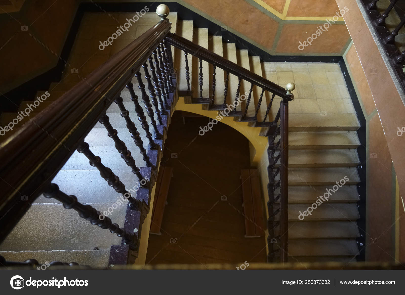 Old Stone Concrete Staircase Entrance Building Poor Quarter