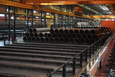 Boru Fabrikası da bir atölye. iç arka plan. 