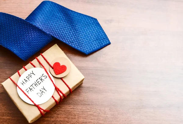Boldog Apák Napja Kártya Nyakkendő Ajándék — Stock Fotó
