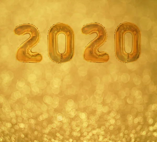 Número 2020 Feliz Año Nuevo Forma Globos —  Fotos de Stock
