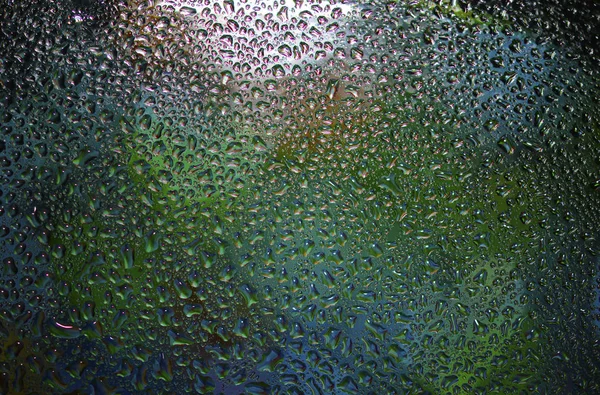 Water Drops Window Glass Close — Stock Photo, Image