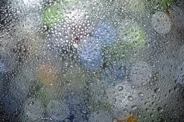 Víz Csepp Ablaküveg Közelről — Stock Fotó