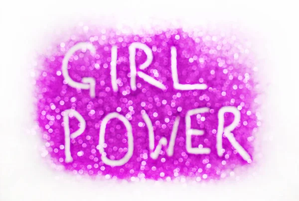 Image Text Made Glitters Girl Power White Paper Background Copy — Stock Photo, Image