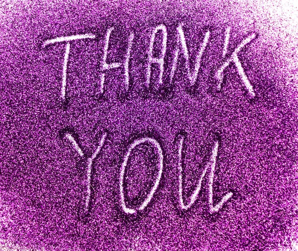 Tack Etikett Med Violett Lila Glitter Isolerad Vit Bakgrund — Stockfoto