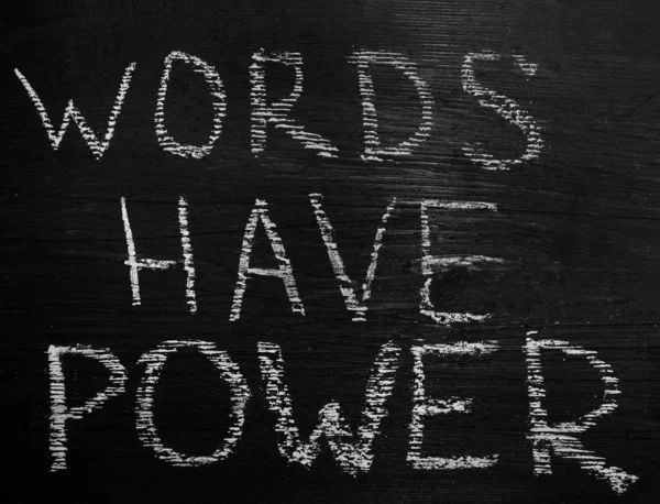 Words Have Power Brown Wooden Board Background Empty Copy Space — Stock Photo, Image