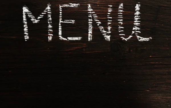 Aged Menu Written Wooden Black Board — Φωτογραφία Αρχείου