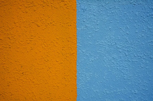 Fondo Textura Pared Naranja Azul Fondo Patrón Pared Azul Amarillo —  Fotos de Stock