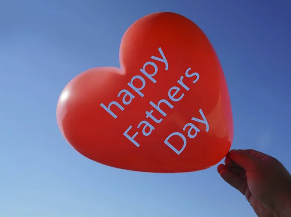 Ballon Vorm Van Het Hart Blauwe Hemel Achtergrond Happy Fathers — Stockfoto