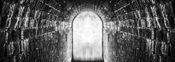 Бесконечный Туннель Абстрактный Фон Перспективой Исчезновения Точки Входной Туннель Старого Стоковое Фото