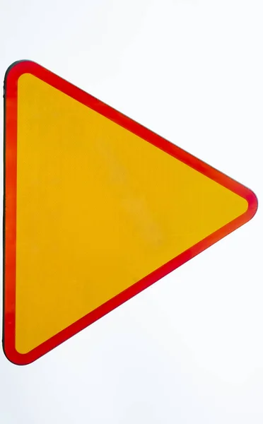 Blank Danger Hazard Sign Изолированный Белом Фоне Красный Треугольник Над — стоковое фото