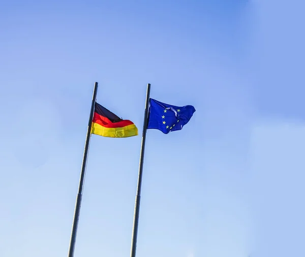 Banderas Alemania República Federal Alemania Alemán Bundesrepublik Deutschland Unión Europea —  Fotos de Stock