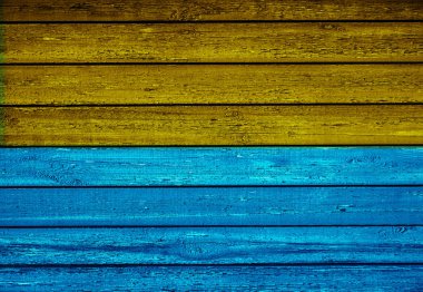 mavi ve sarı ahşap arka plan. kalaslar doku.