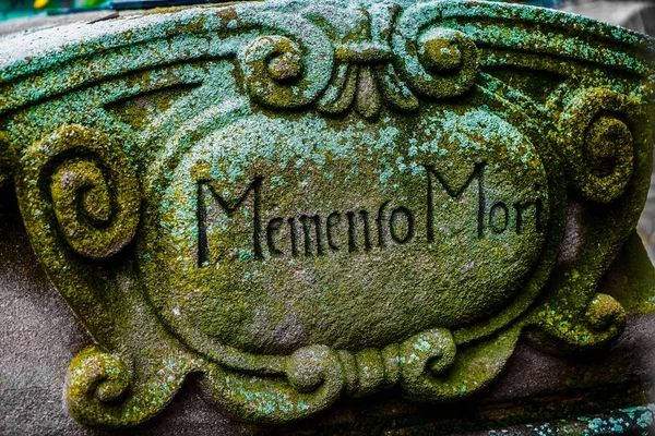 Memento Mori Yazıt Bir Gravesite Görüntü Mezarlık Memento Mori — Stok fotoğraf