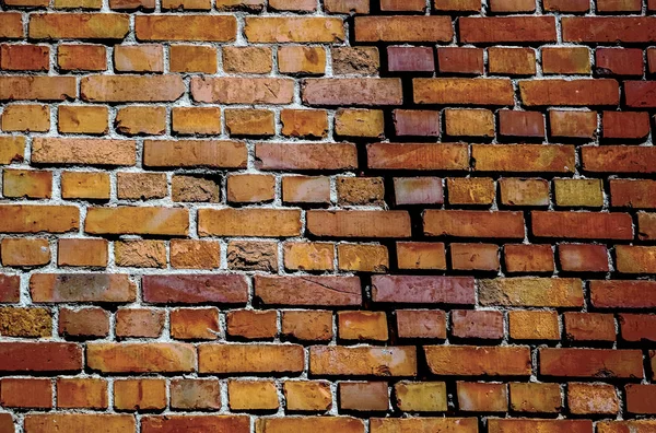 Cihlová Zeď Prasknou Pozadí Textury Červených Cihlových Stěn — Stock fotografie